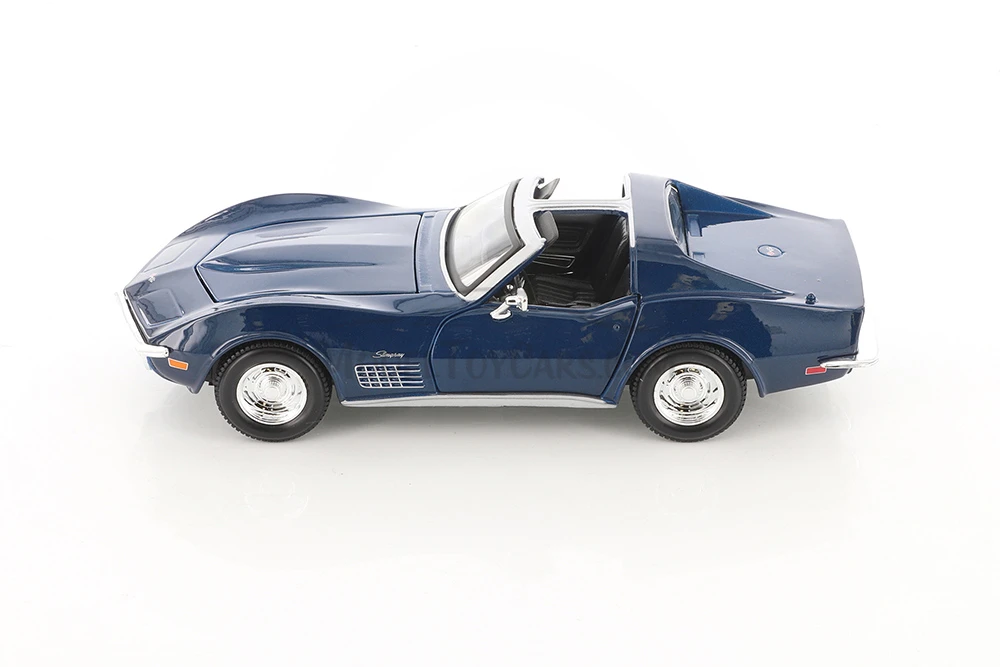1970 Chevy Corvette T-Top, Blue - Showcasts 37202/2 - 1/24 Scale Diecast Model Toy Car (1 Car, No Box)