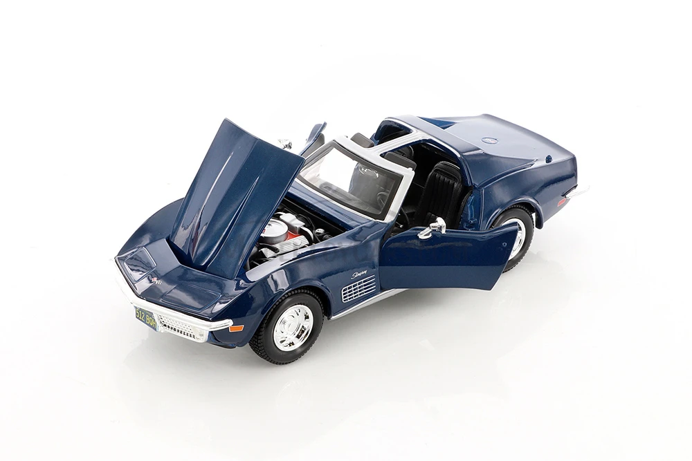 1970 Chevy Corvette T-Top, Blue - Showcasts 37202/2 - 1/24 Scale Diecast Model Toy Car (1 Car, No Box)