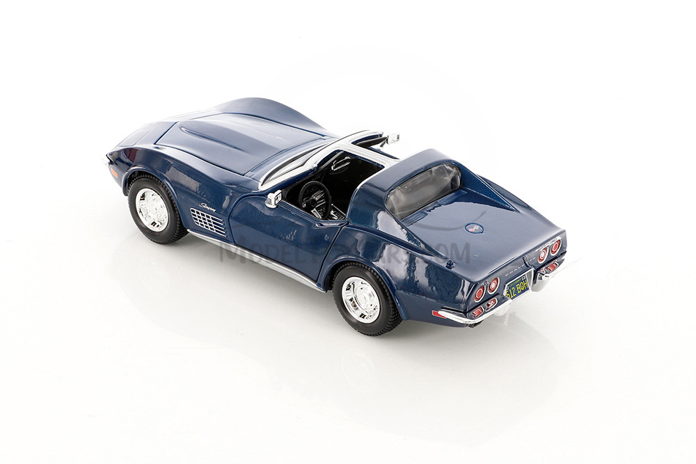 1970 Chevy Corvette T-Top, Blue - Showcasts 37202/2 - 1/24 Scale Diecast Model Toy Car (1 Car, No Box)