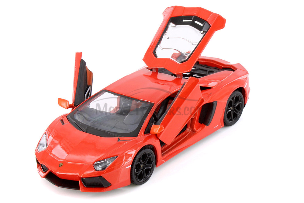 Lamborghini Aventador Coupe, Orange - Showcasts 37210 - 1/24 Scale Diecast Model Toy Car (1 Car, No Box)