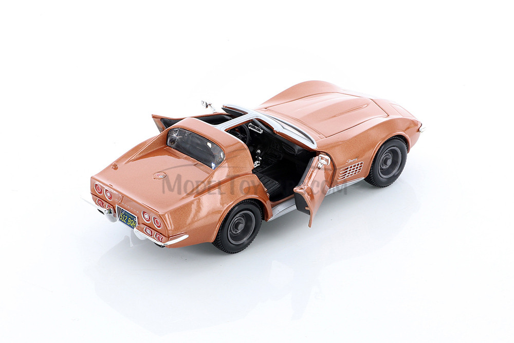 1970 Chevy Corvette T-Top, Orange - Showcasts 37202/2 - 1/24 Scale Diecast Model Toy Car (1 Car, No Box)