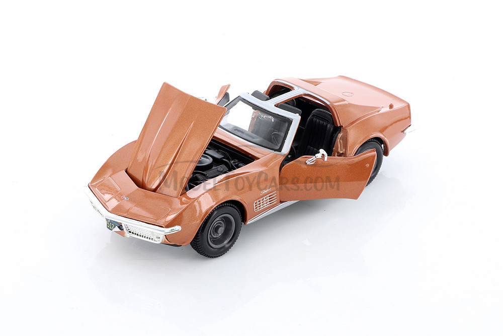 1970 Chevy Corvette T-Top, Orange - Showcasts 37202/2 - 1/24 Scale Diecast Model Toy Car (1 Car, No Box)