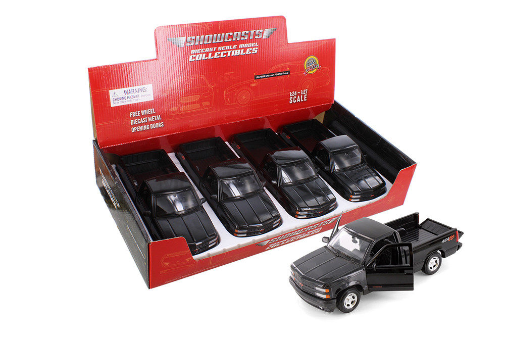 1993 Chevy 454 SS Pickup Truck, Black - Showcasts 37901 - 1/24 Scale Diecast Model Toy Car (1 Car, No Box)