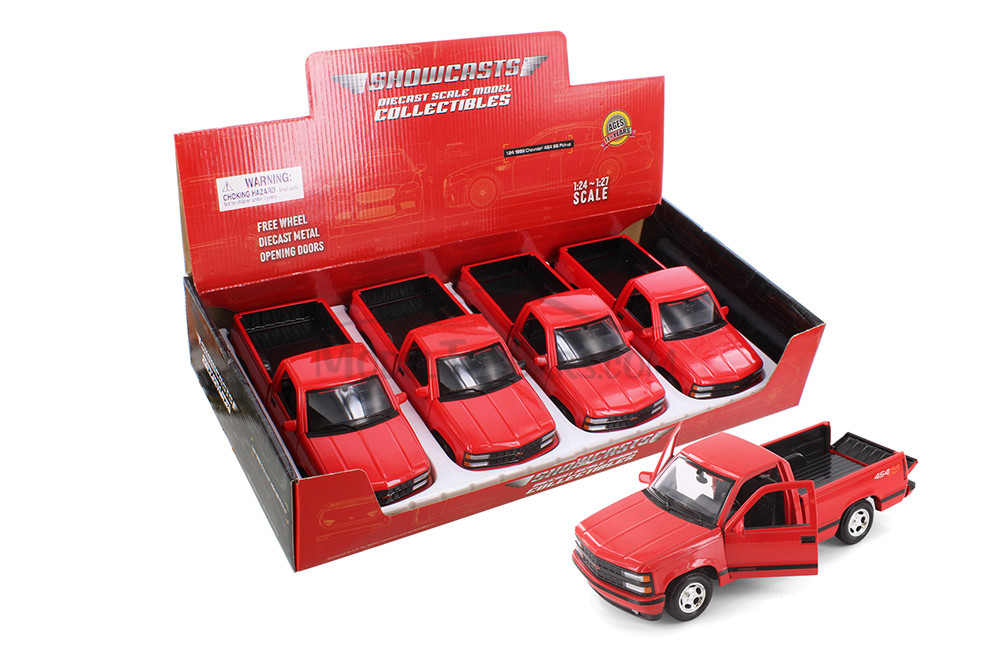 1993 Chevy 454 SS Pickup Truck, Red - Showcasts 37901 - 1/24 Scale Diecast Model Toy Car (1 Car, No Box)