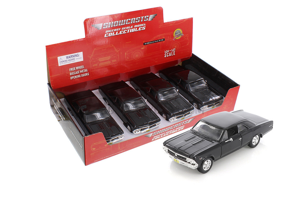1966 Chevy Chevelle SS 396 Hardtop, Black - Showcasts 37960/2 - 1/24 Scale Diecast Model Toy Car (1 Car, No Box)