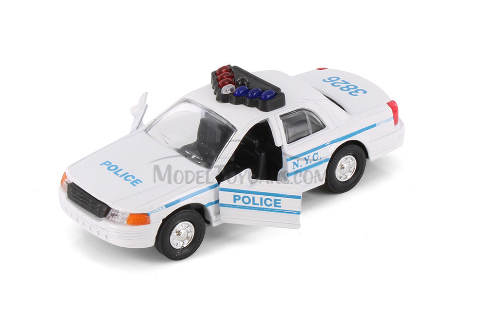 NYC Police Car, White - Showcasts 9985DNY/3 - 5" Scale Diecast Model Toy Car