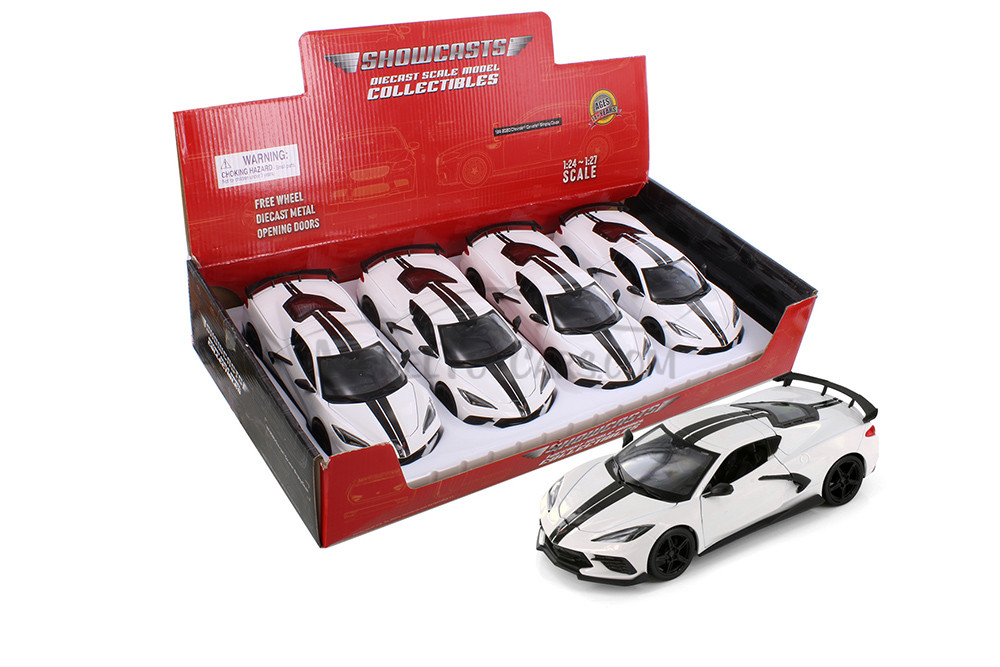 2020 Chevy Corvette Stingray Coupe, White - Showcasts 37534 - 1/24 Scale Diecast Model Toy Car (1 Car, No Box)