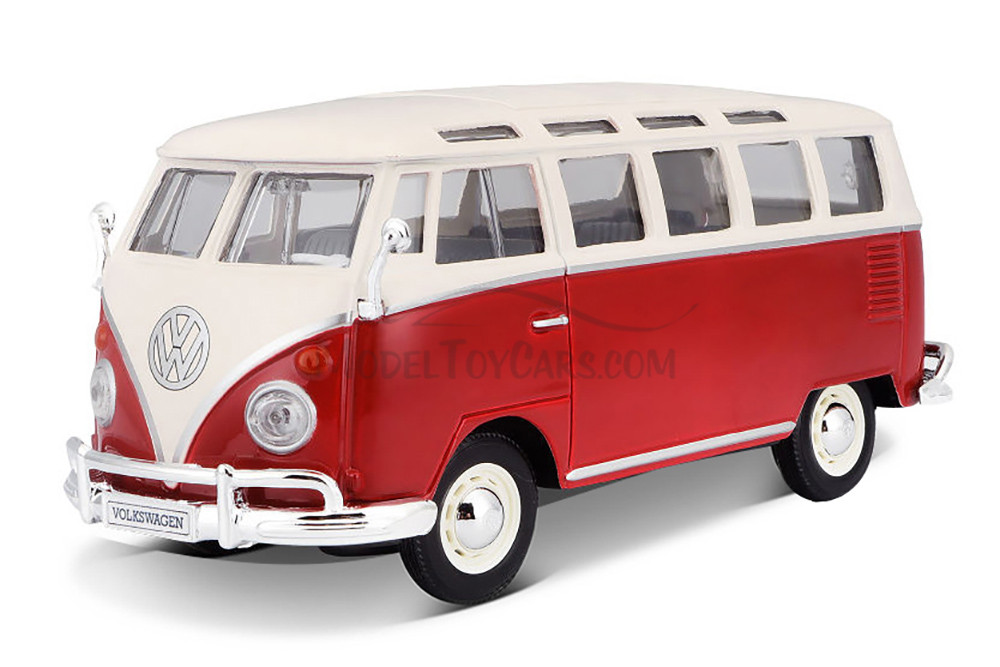 Volkswagen Van "Samba", Red - Showcasts 37956 - 1/25 Scale Diecast Model Toy Car (1 Car, No Box)