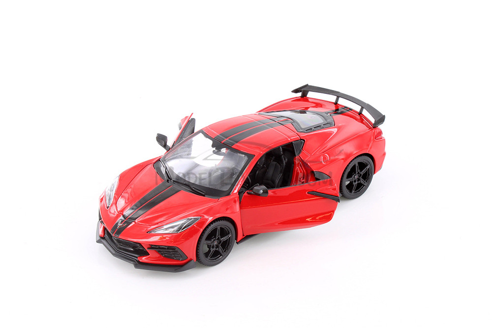 2020 Chevy Corvette Stingray Coupe, Red - Showcasts 37534 - 1/24 Scale Diecast Model Toy Car (1 Car, No Box)