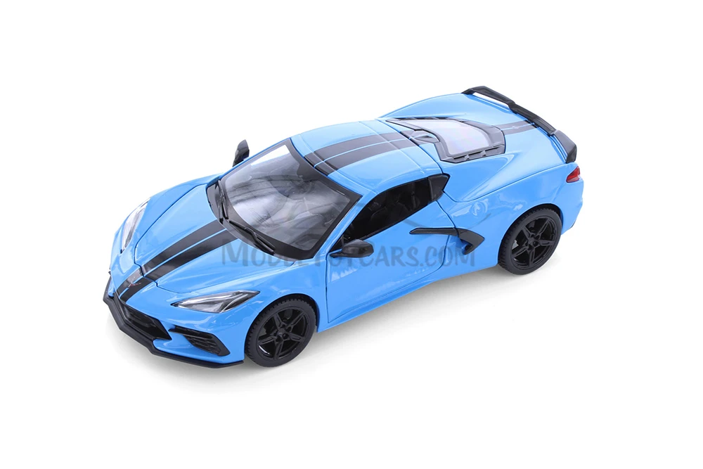 2020 Chevy Corvette Stingray Coupe Z51 Hardtop, Blue - Showcasts 37527/3 - 1/24 Scale Diecast Car (1 Car, No Box)