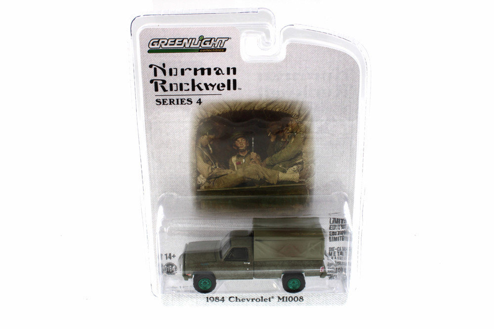 Greenlight 1:64 Diecast 1984 Chevy M1008 CUCV Pickup Truck - Camouflage Green With Cargo Cover - View #8