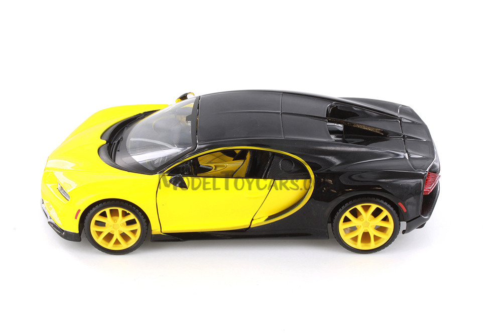 Bugatti Chiron, Yellow - Showcasts 37524/14 - 1/24 Scale Diecast Model Toy Car (1 Car, No Box)