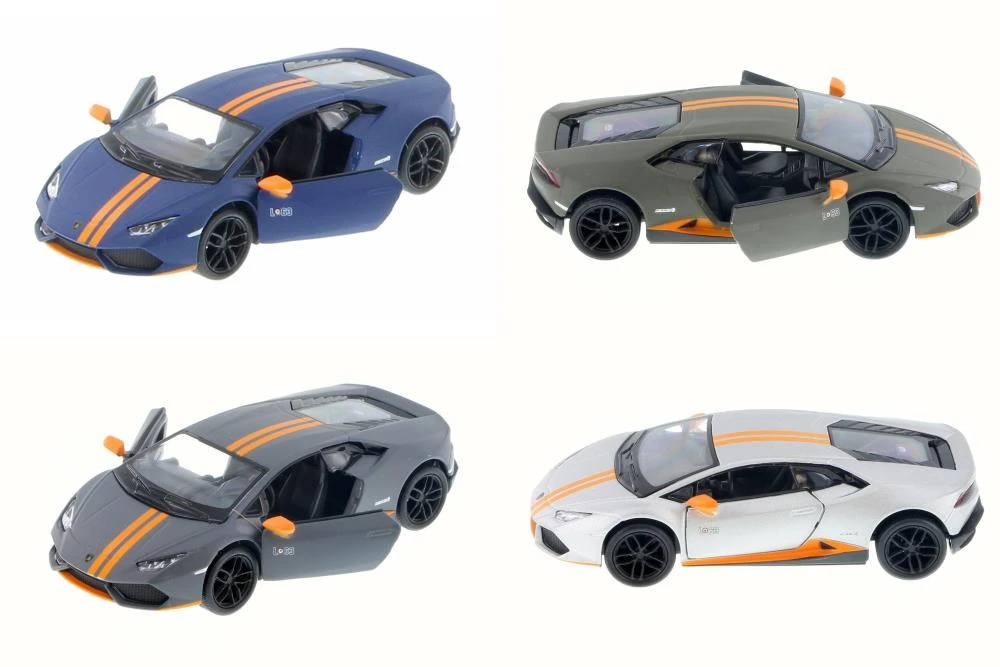 Lamborghini Huracan LP610-4 Avio - Set of Four 1/36 Scale Diecast Model Toy Cars - Kinsmart 5401D - Assorted Colors