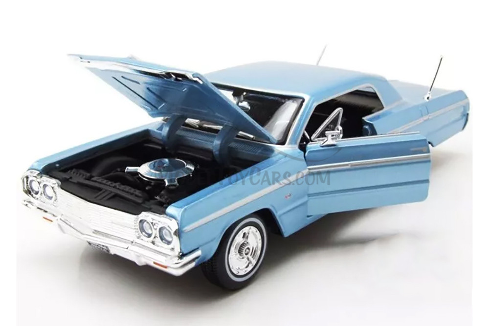 Box of 4 1964 Chevy Impala SS Hardtop, Blue - Showcasts 37908 - 1