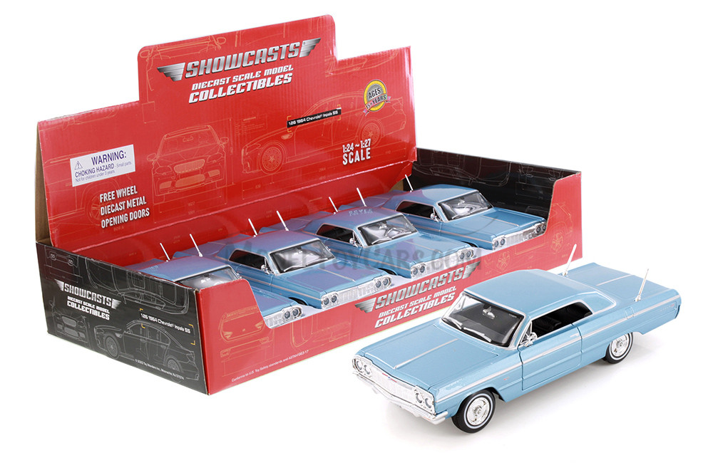 1964 Chevy Impala SS Hardtop, Blue - Showcasts 37908 - 1/24 Scale Diecast Model Car (1 Car No Box)