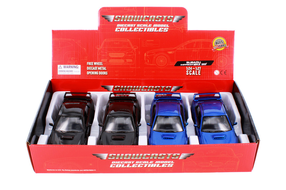Subaru Impreza WRX STI Hardtop, Asstd. - Showcasts 77330D - Set of 4 1/24 Scale Diecast Model Cars
