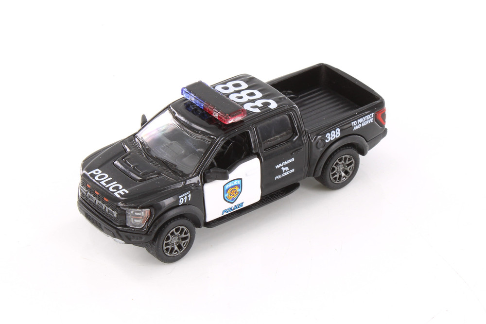 2022 Ford F-50 Raptor Pickup Truck - Police Edition, Black - Kinsmart 3001DP/2 - 1/78 Scale Car