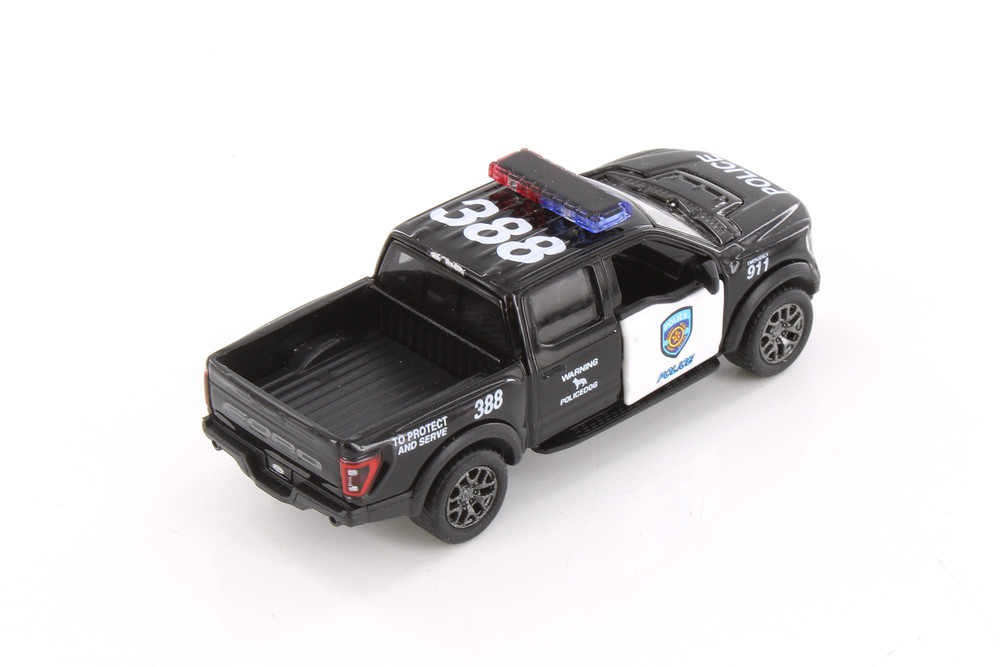 2022 Ford F-50 Raptor Pickup Truck - Police Edition, Black - Kinsmart 3001DP/2 - 1/78 Scale Car