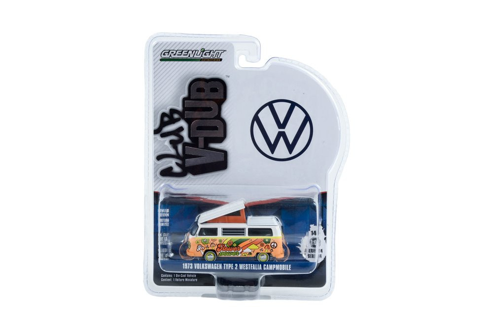 1973 Volkswagen Type 2 Westfalia Campmobile, Orange - Greenlight 36050C - 1/64 scale Diecast Car