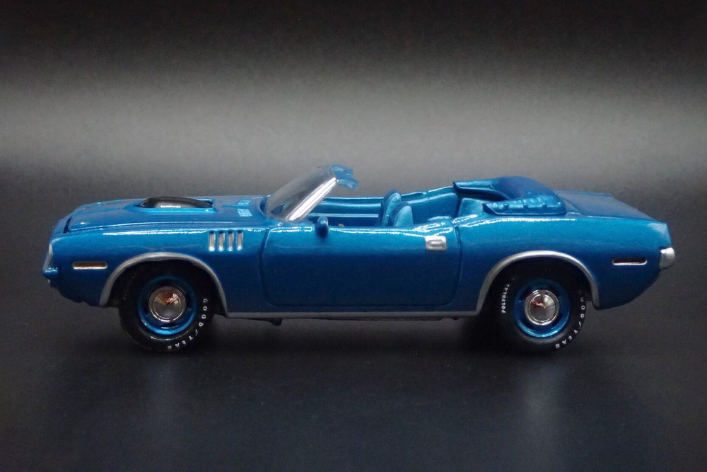 1971 Plymouth Barracuda Convertible, Blue Fire Metallic - JLSP375/24 - 1/64 Scale Diecast Model Car
