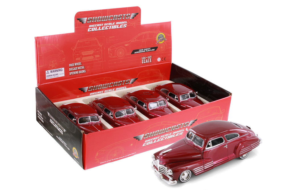 MINICHAMPS  7-Series 1986 レッドメタリック 1948 Chevy Aerosedan Fleetline Hardtop, Metallic Red - Showcasts
