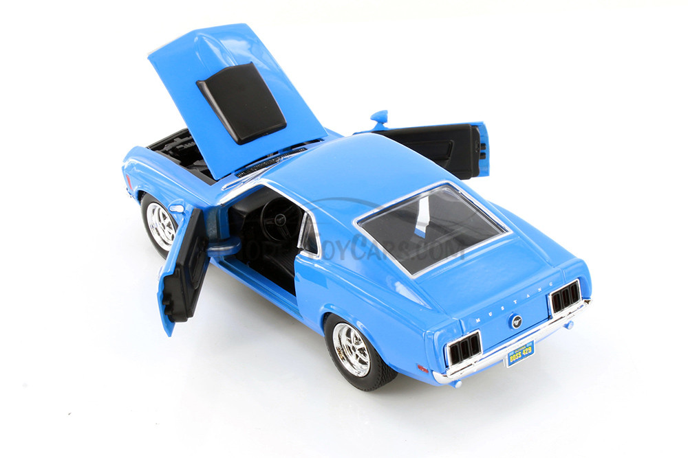 1970 Ford Mustang Boss 429 Hardtop, Blue - Showcasts 77303D - 1/24 Scale Diecast Model Toy Car (1 Car, No Box)