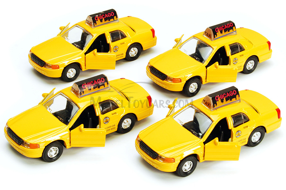Box of 12 Chicago Modern Taxi Cab, Yellow - Showcasts 9989CG