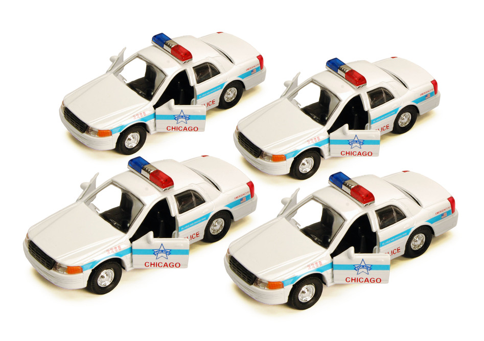 Box of 12 Chicago Police Car, White - Showcasts 9985CG - 5" Scale Diecast Model Toy Cars