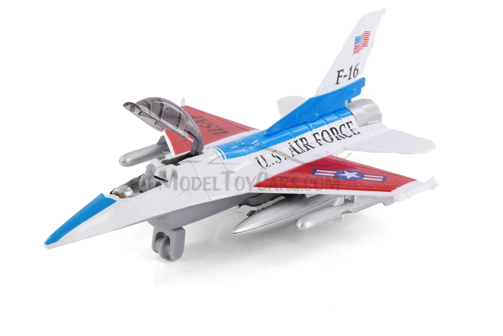 Box of 6 Flying Tiger U.S. Air Force F-16 Assortment - Showcasts 980N - 7.5" Scale Diecast Planes