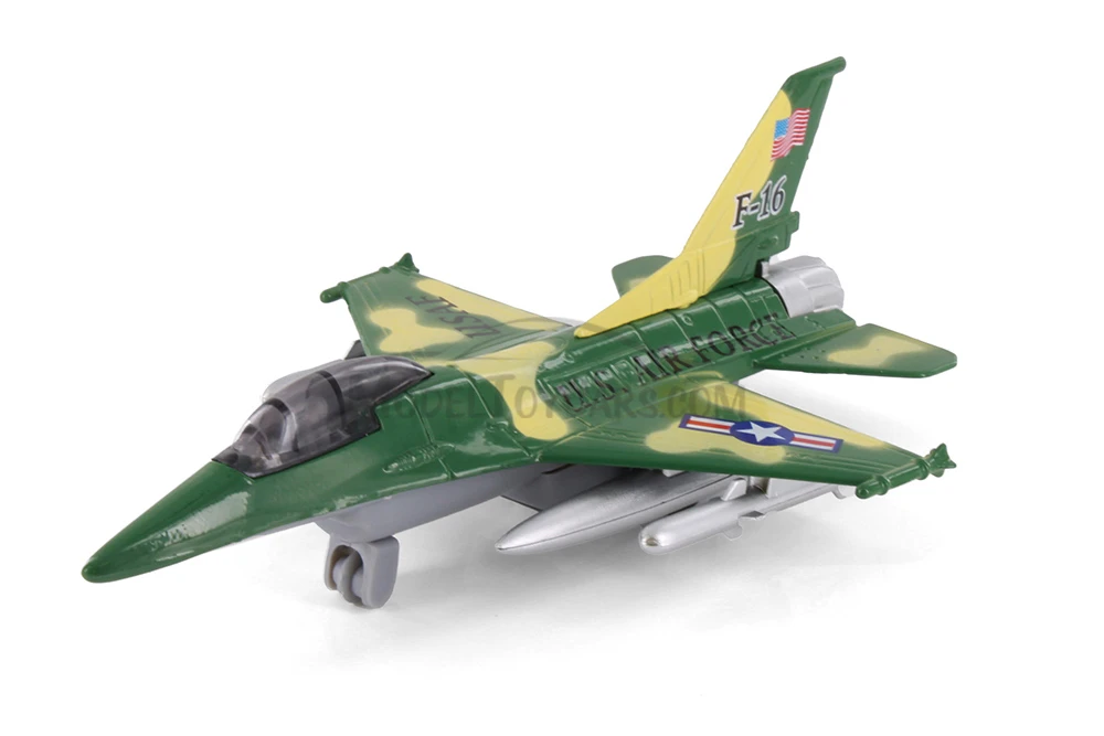 Box of 6 Flying Tiger U.S. Air Force F-16 Assortment - Showcasts 980N - 7.5" Scale Diecast Planes