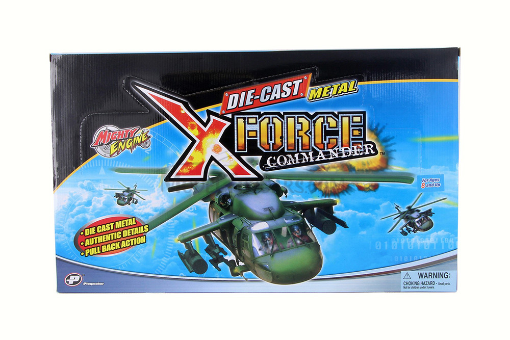 Box of 6 X-Force Commander U.S. Army Blackhawk Asstd. - Showcasts 51260 - 8" Diecast Helicopters