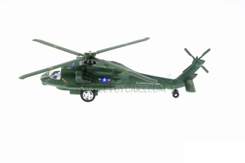 UH60A Blackhawk Pullback Helicopter, Green - PMT51260 - Diecast Model Military Vehicle
