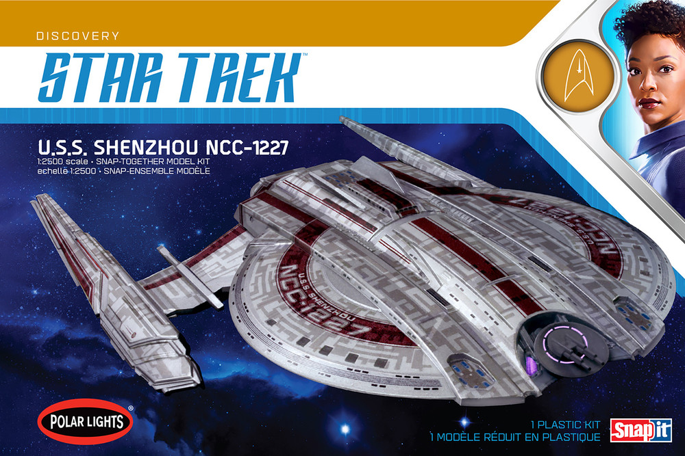 Star Trek Discovery U.S.S. Shenzhou NCC-1227 Gray, Polar Lights POL967M/12 - 1/2500 Scale Model Kit