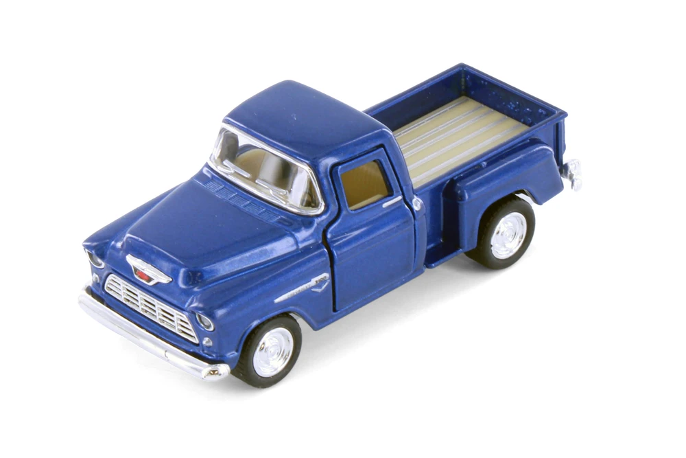 Box of 12 1955 Chevy Stepside Pickup Truck, Asstd - Kinsmart 3002D - 1/54 Scale Diecast Model Cars