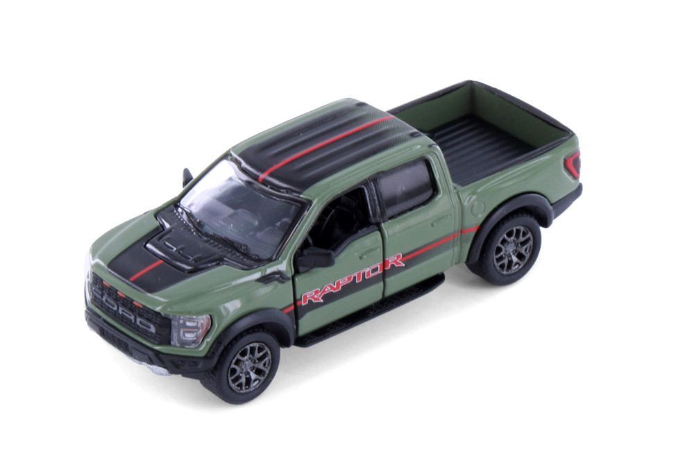 Box of 12 2022 Ford F-150 Raptor Pickup Truck, Asstd - Kinsmart 3001DF - 1/78 Scale Diecast Cars
