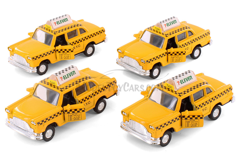 Box of 12 7-Eleven NYC Yellow Taxi Cab, Yellow - 9589D11 - 4.5