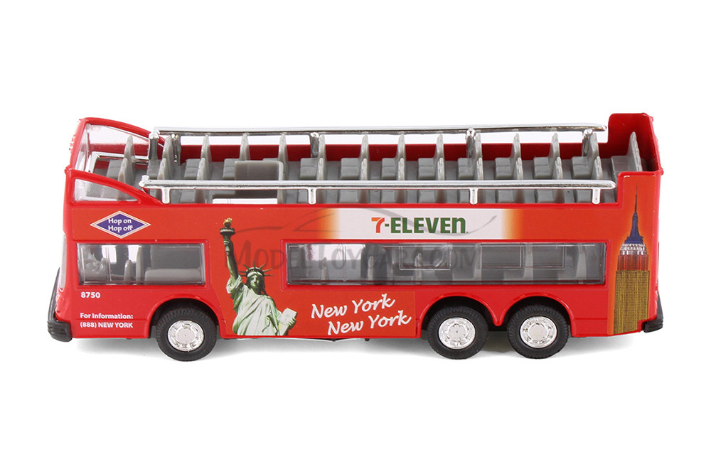 Box of 12 NYC 7-Eleven Red Sightseeing Double Decker Bus