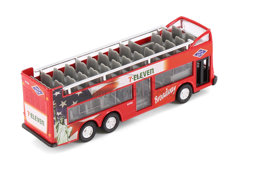 Box of 12 NYC 7-Eleven Red Sightseeing Double Decker Bus Open Top