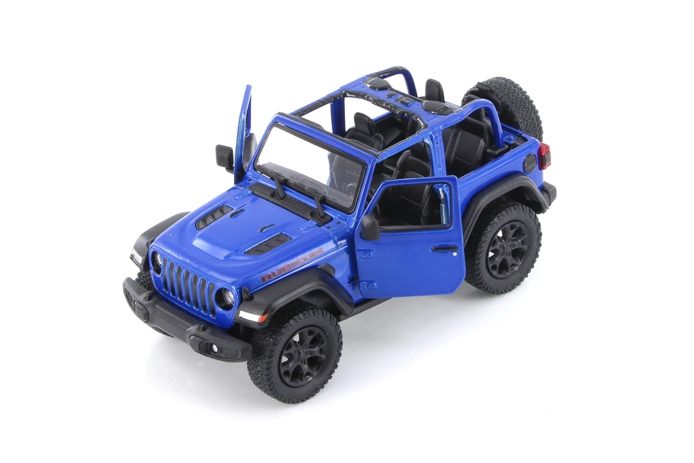 Box of 12 2018 Jeep Wrangler Rubicon Open Top, Asstd - Kinsmart 5412DA - 1/34 Scale Diecast Cars