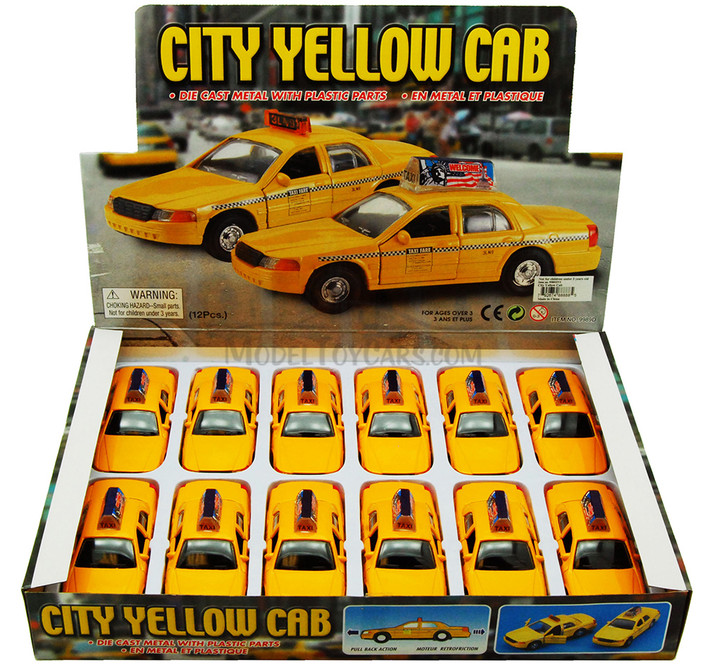Box of 12 NYC Modern Taxi Cab, Yellow - Showcasts 9989DNY - 5