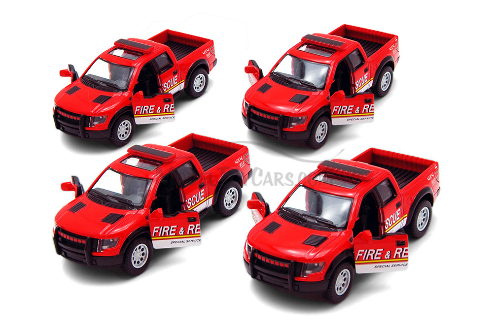 Box of 12 2013 Ford F-150 SVT Raptor Pickup - Fire Rescue, Red - 5365DPR/R - 1/46 Scale Model Cars