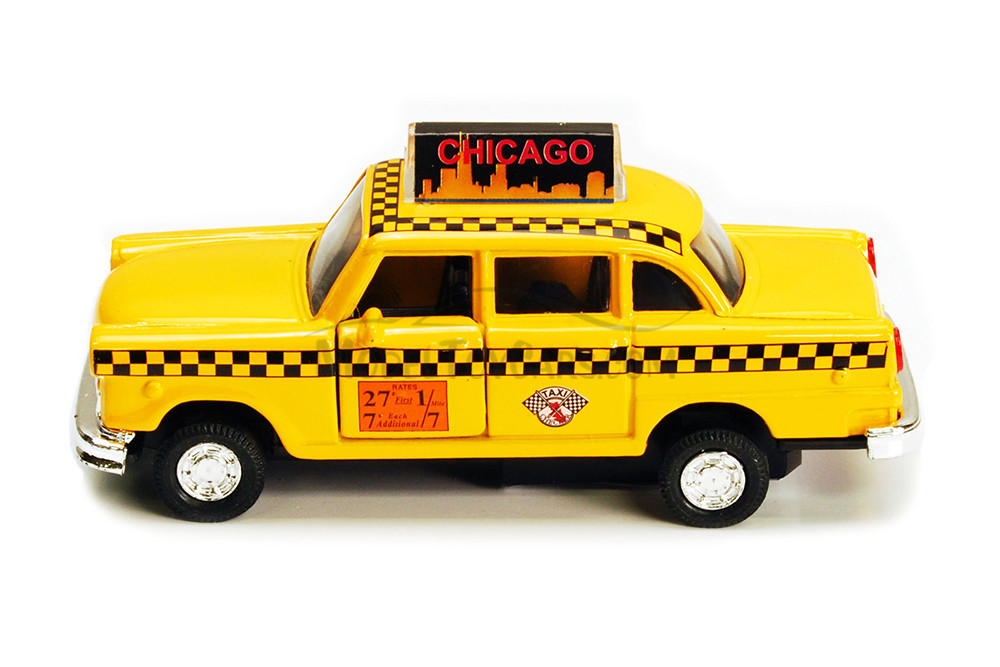Chicago Yellow Taxi Cab, Yellow - Showcasts 9589CG - 4.5 Inch Scale Diecast Model Replica