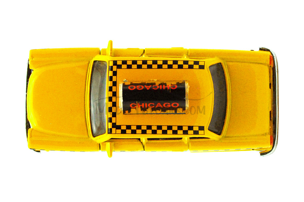 Chicago Yellow Taxi Cab, Yellow - Showcasts 9589CG - 4.5 Inch Scale Diecast Model Replica