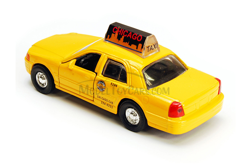 Chicago Modern Taxi Cab, Yellow - Showcasts 9989CG - 5 Inch Scale Diecast Model Replica