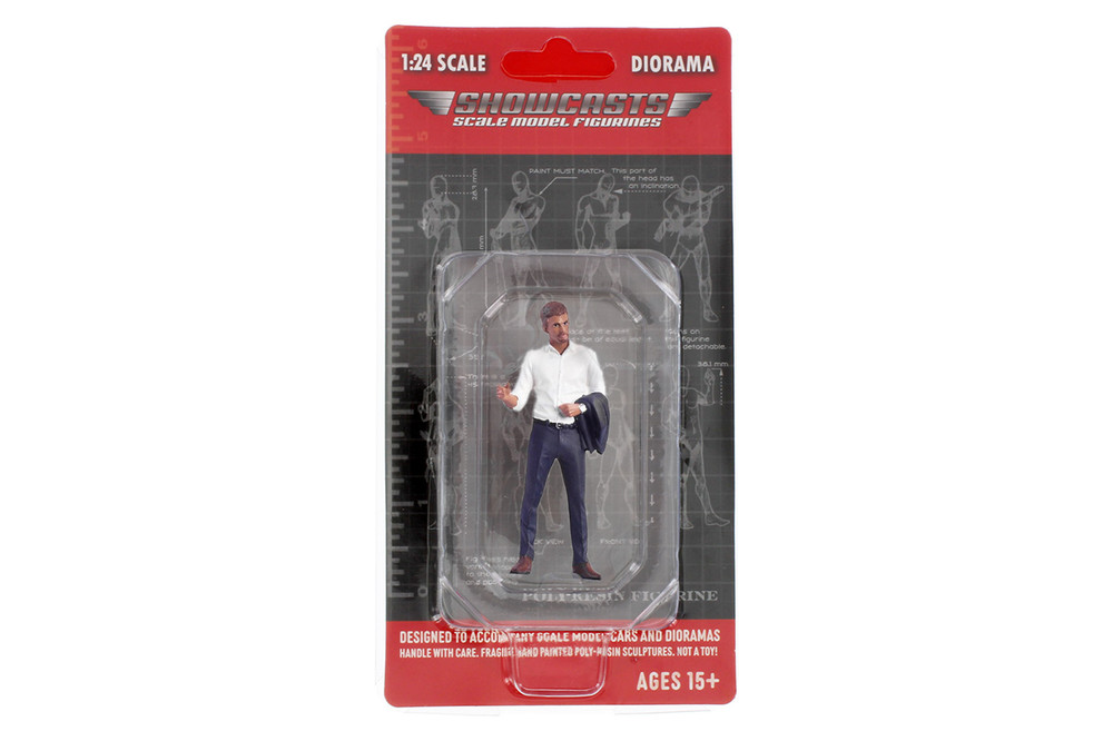 Gentlemen's Club Figure 1, White/Dark Blue - Showcasts AD-24801 - 1/24 Scale Resin Diorama Figurine