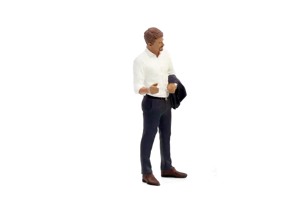 Gentlemen's Club Figure 1, White/Dark Blue - Showcasts AD-24801 - 1/24 Scale Resin Diorama Figurine