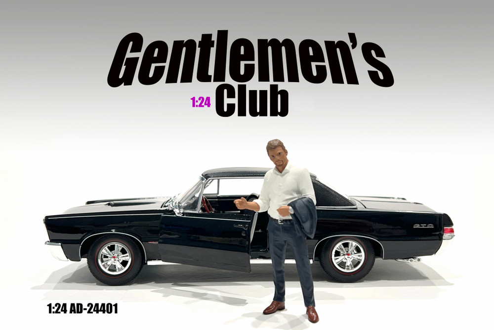 Gentlemen's Club Figure 1, White/Dark Blue - Showcasts AD-24801 - 1/24 Scale Resin Diorama Figurine