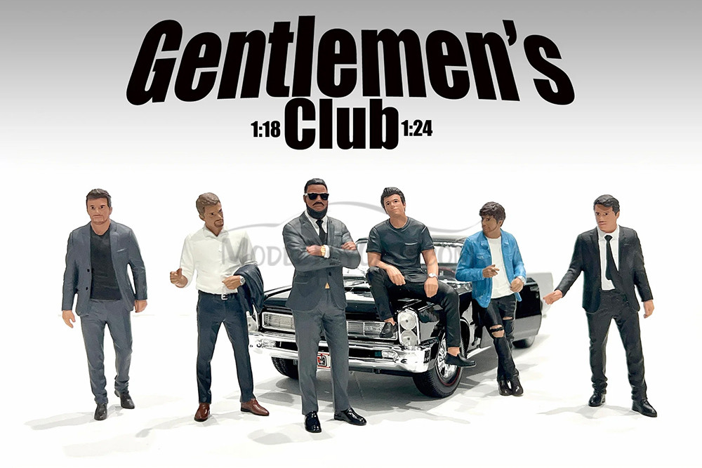 Gentlemen's Club Figure 3, Black - Showcasts AD-24803 - 1/24 Scale Resin Diorama Figurine