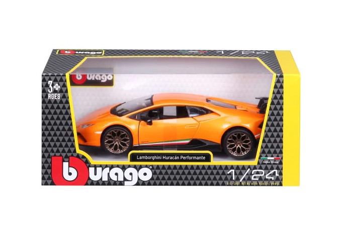 Lamborghini Huracan Performante, Orange - Bburago 18-21092OR - 1/24 scale Diecast Model Toy Car