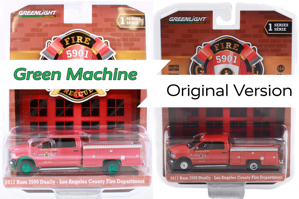 1:64 Greenlight グリーンマシーン 2台セット チェイス CHASE CAR Green Machine - Los Angeles County Fire Department